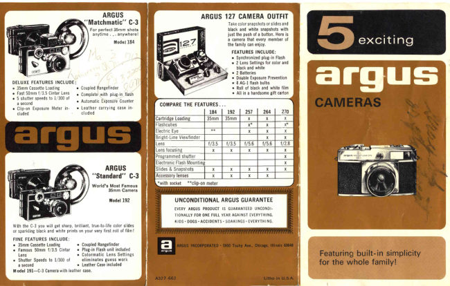 Argus cameras booklet manual cover