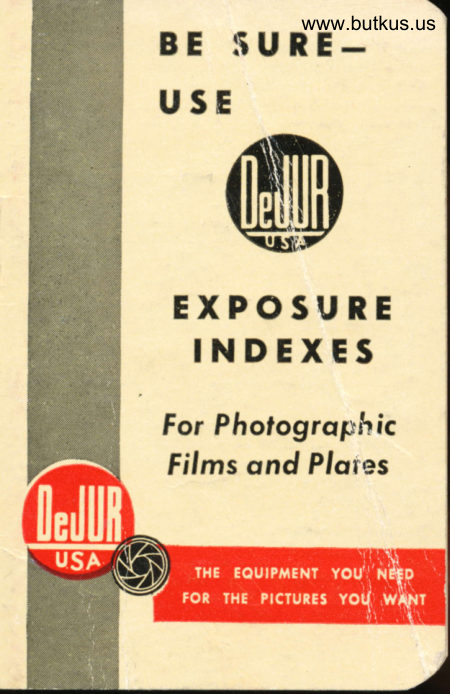 De Jur Exposure Indexes manual cover