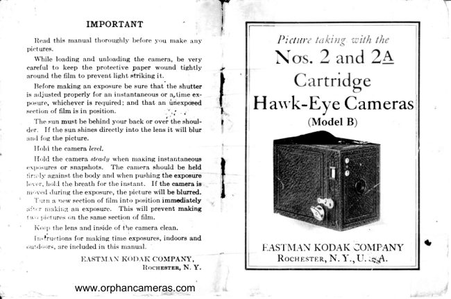 Kodak Hawk-Eye 2-2a manual cover