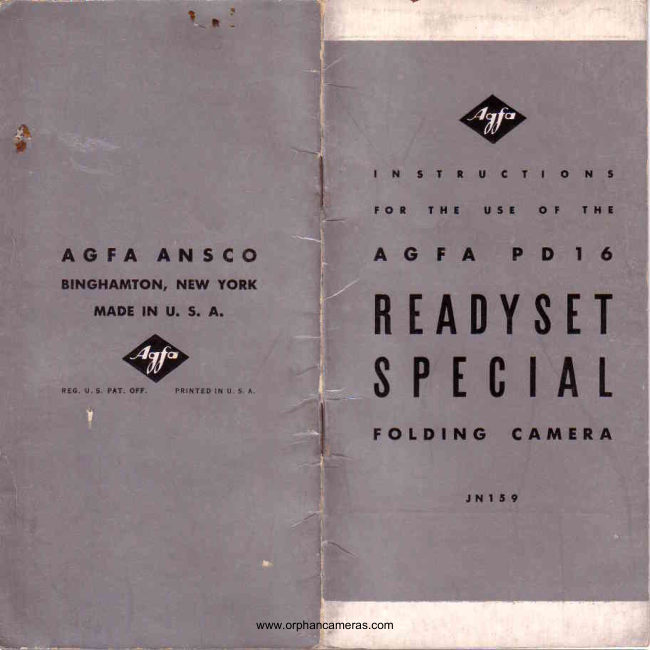 Agfa PD 16 Readyset Special manual cover