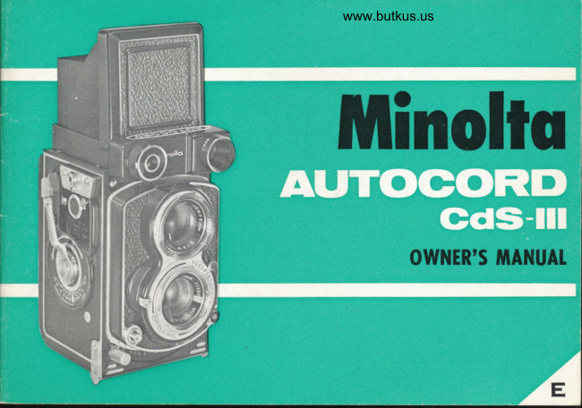 Minolta Autocord III Cds manual cover