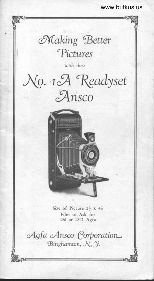 Ansco No. 1a Readyset manual cover