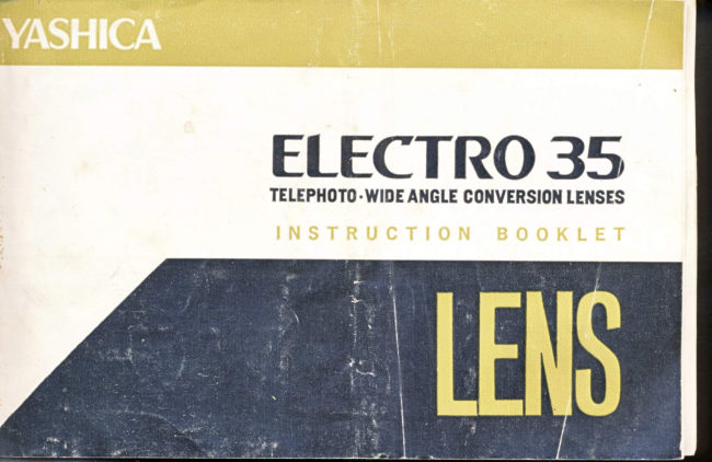 Yashica Electro 35 Conversion Lenses manual cover