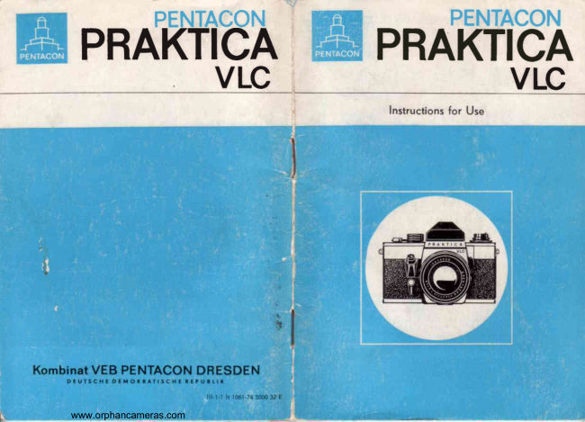 Praktica VLC 2 page per scan manual cover