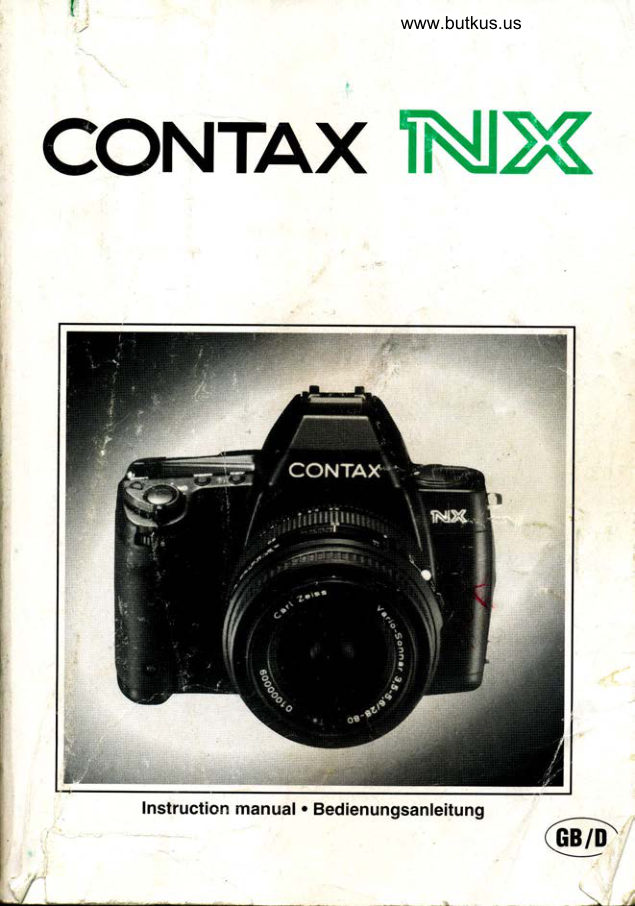 Contax NX manual cover