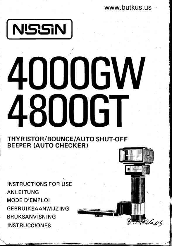 Nissin 4000GW / 4800GT manual cover