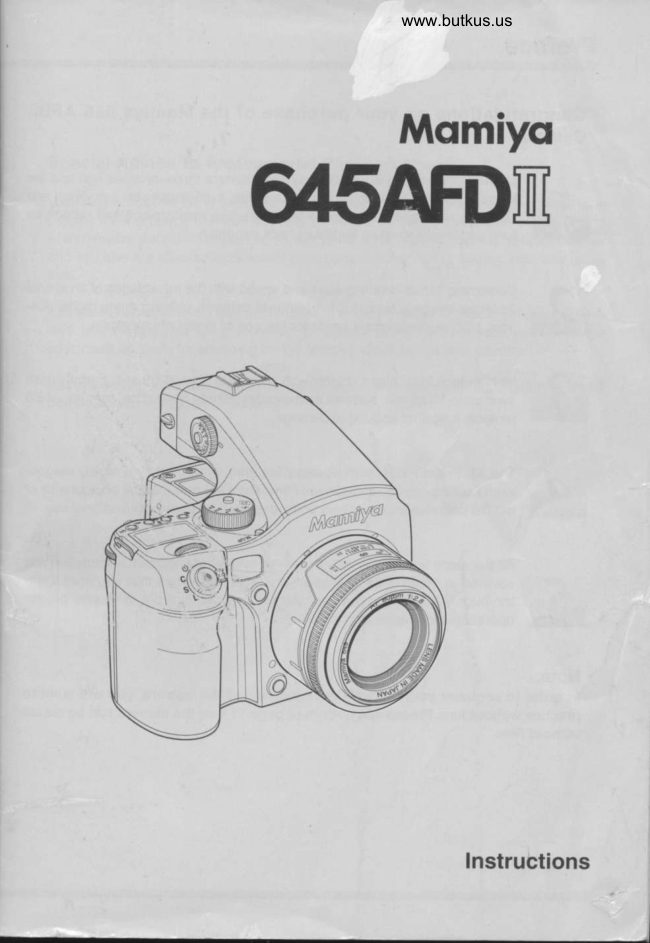Mamiya 645AFD II manual cover
