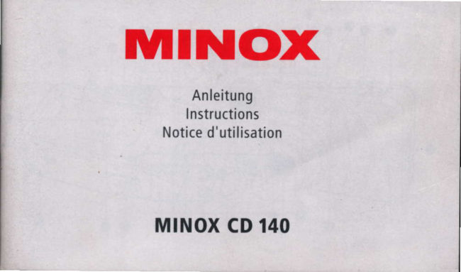 MINOX CD manual cover