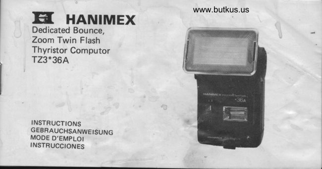 Hamimex TZ3*36A electronic flash manual cover