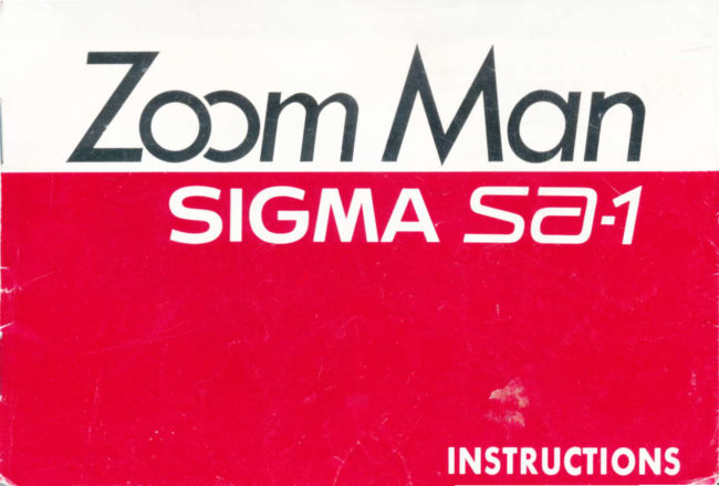 Sigma SA-1 Zoom Man manual cover