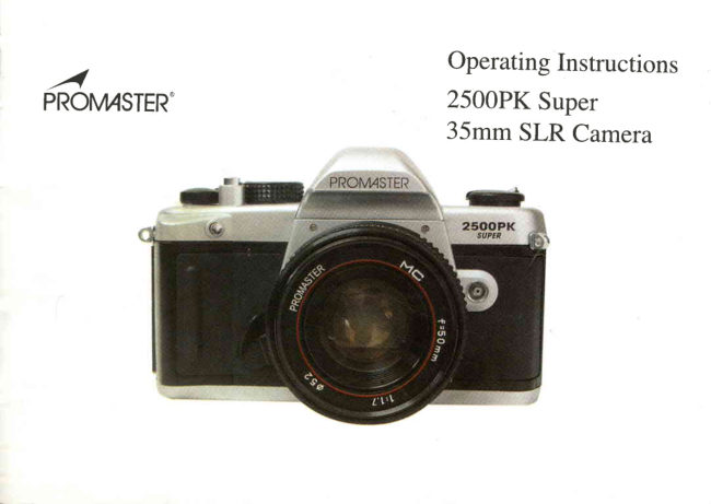 Promaster 2500PK manual cover