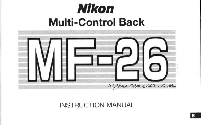 Nikon MF-26 manual cover
