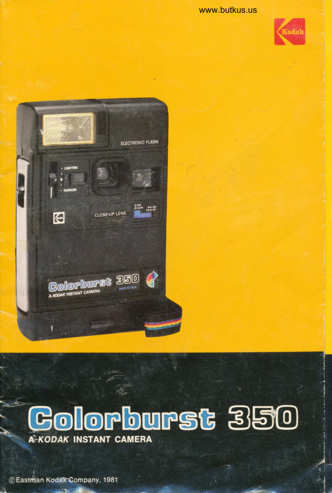 Kodak Colorburst 350 Instant Camera manual cover