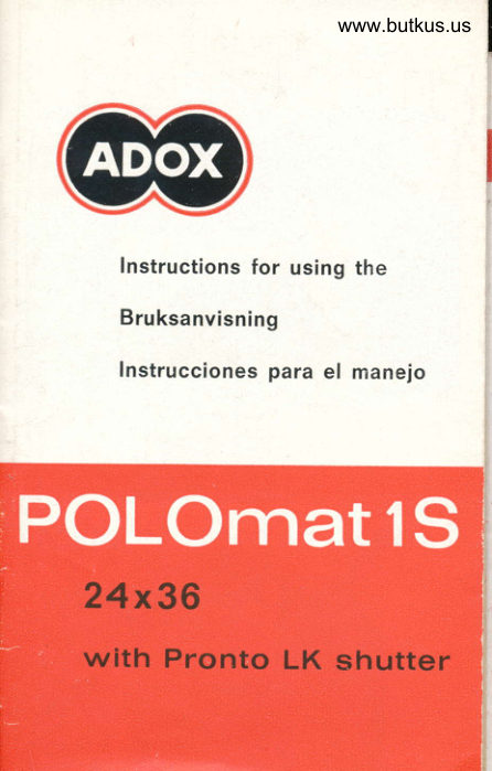 ADOX POLOmat 1S manual cover