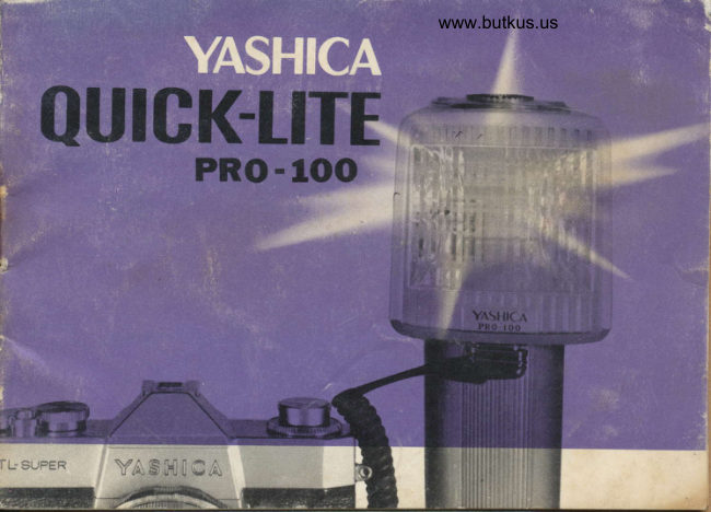 Yashica Quick-lite Pro 100 manual cover
