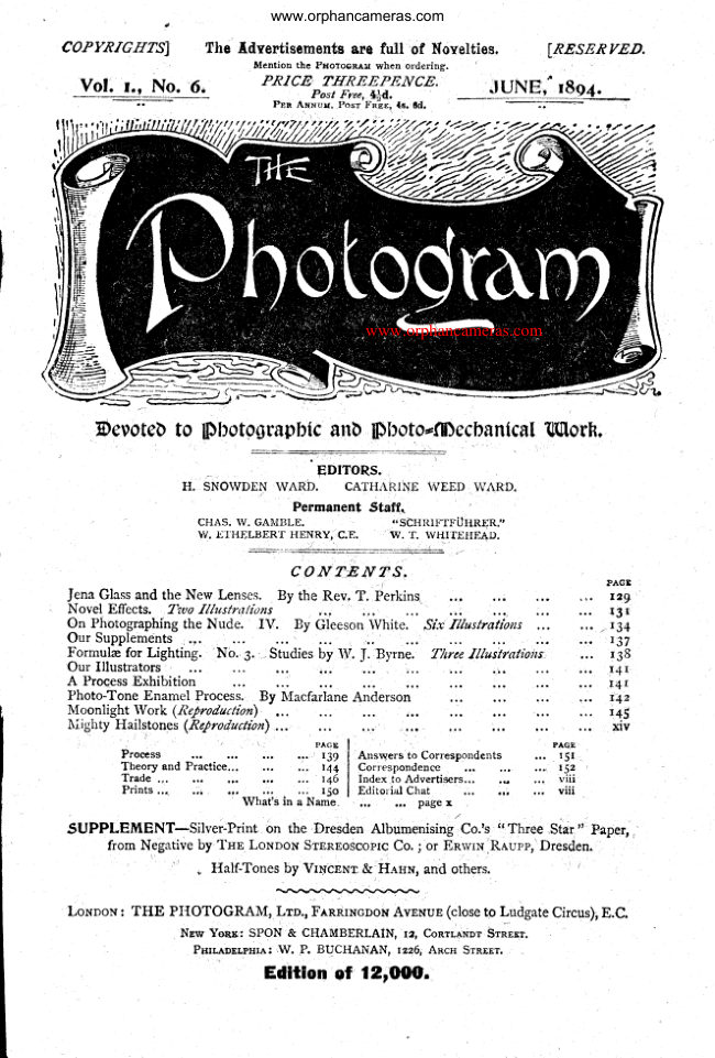 The Photogram - 1894 manual cover