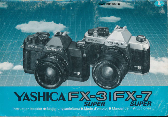 Yashica FX-3 Super / FX-7 Super Direct manual cover