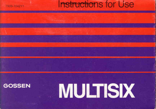 Gossen BASIC METER PT. 2 manual cover