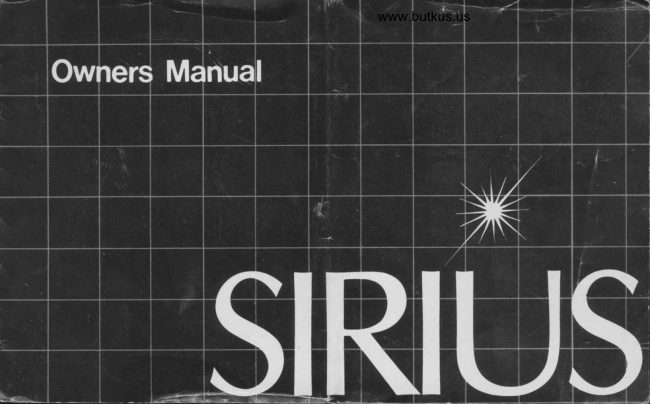Sirius lenses manual cover