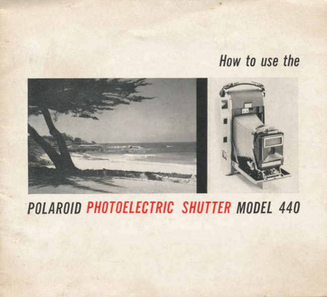 Polaroid Photoelectric shutter Model 440 manual cover