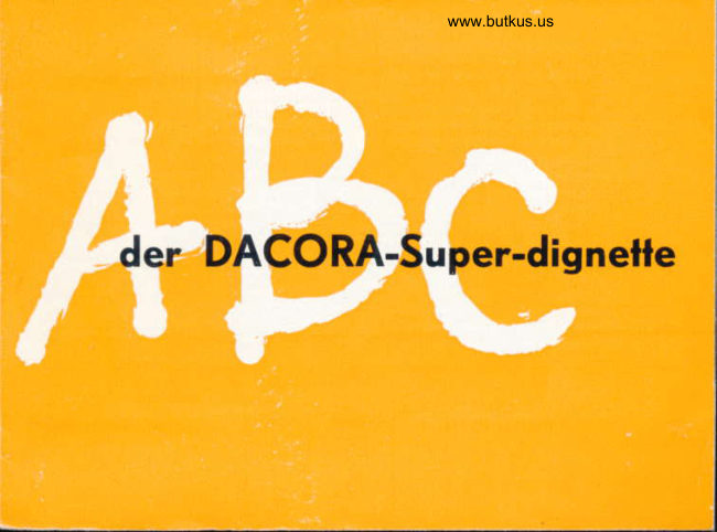 Dacora Super Dignette manual cover