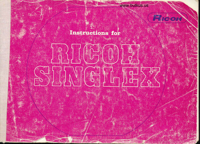 Ricoh Singlex manual cover