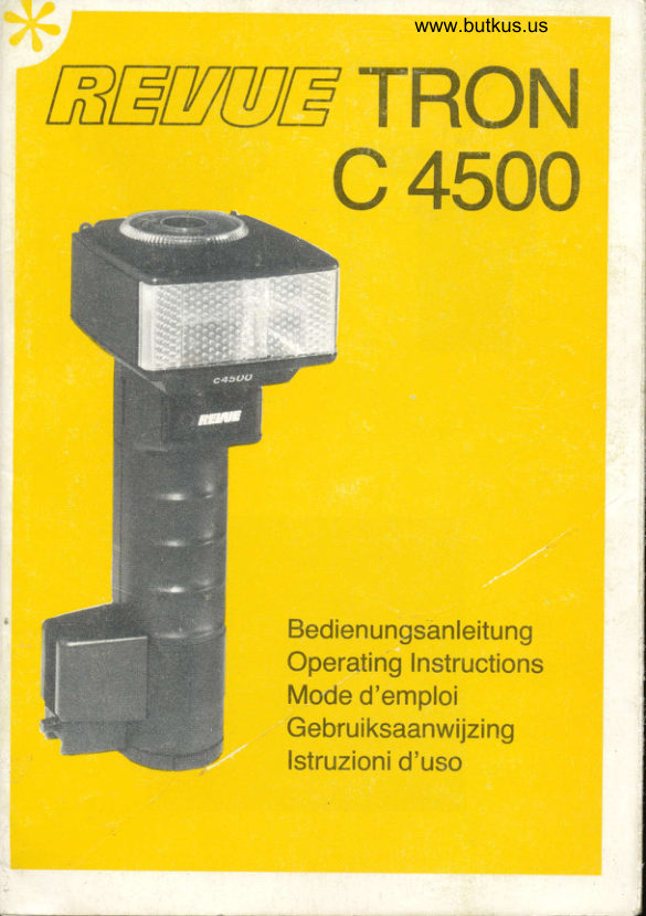 Revue Tron C4500 manual cover