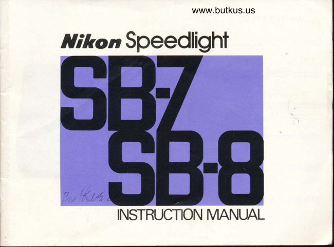 Nikon SB-7 / SB-8 manual cover