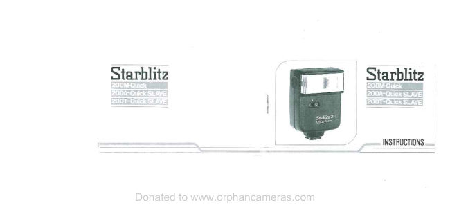 Starblitz 200M / 200A / 200T instructions manual cover
