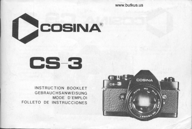 Cosina CS-3 manual cover