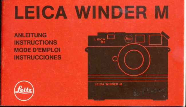 Leica Winder M manual cover