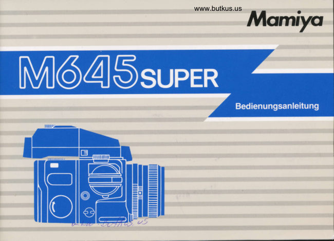 Mamiya M645 SUPER manual cover