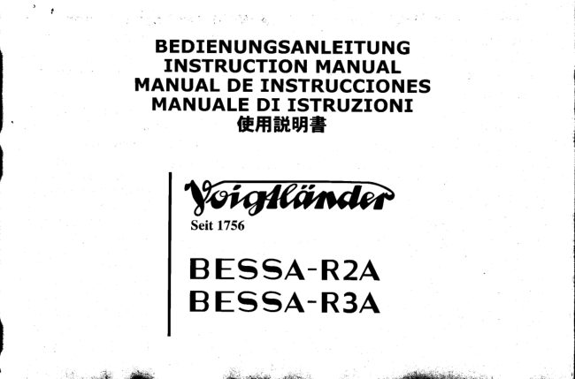 Voigtlander BESSA-R2A / BESSA-R3A manual cover