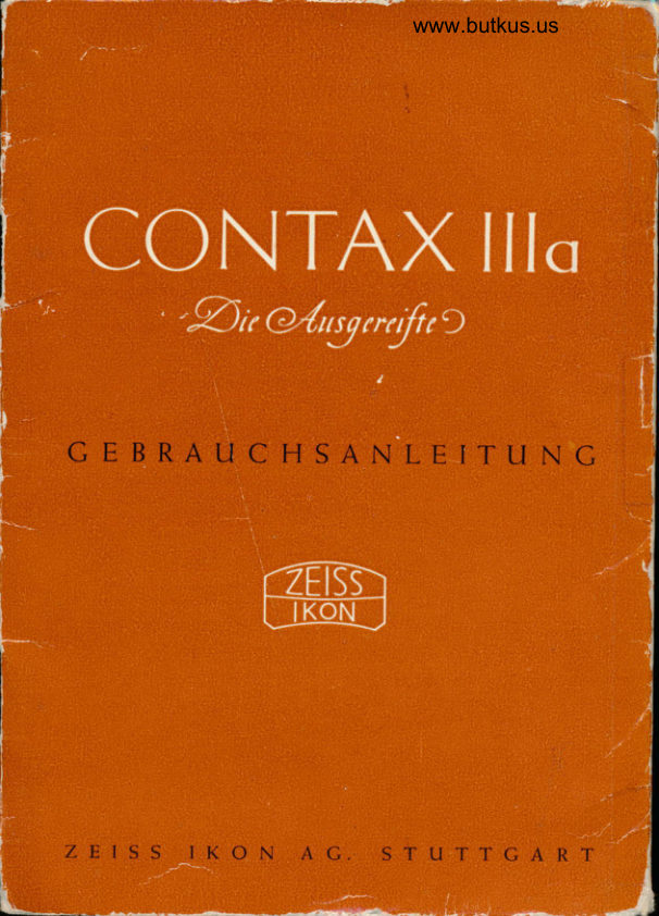 Contax IIIa manual cover