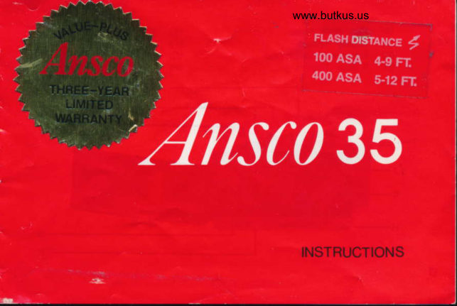 Ansco 35 rangefinder manual cover