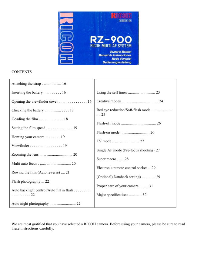 Ricoh RZ-900 manual cover