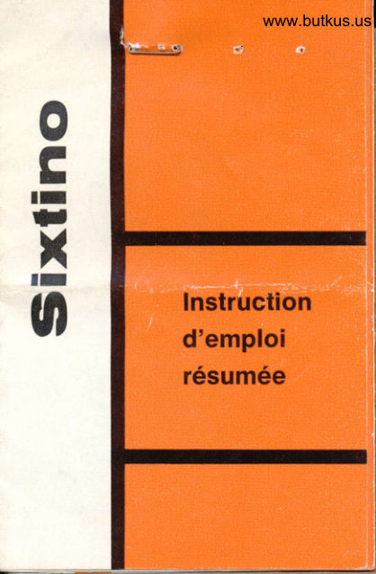Gossen Sixtino manual cover