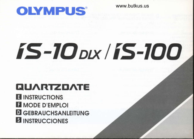 Olympus Is 10 Dlx Is 100 Quartzdate manual cover