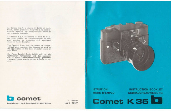 Comet K35 manual cover