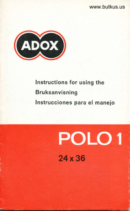 ADOX POLO 1 manual cover
