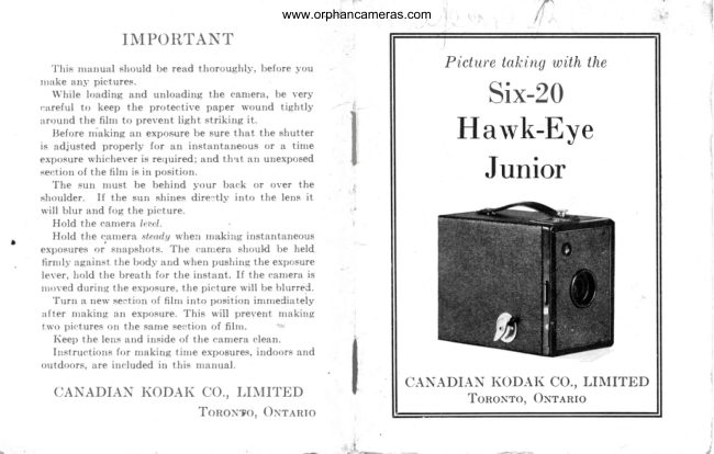 Kodak Six-20 Bulls-eye Camera manual cover
