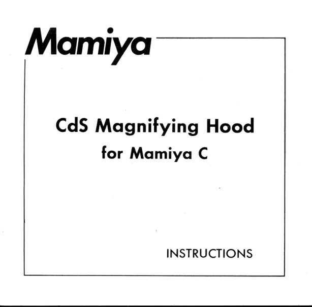 Mamiya CdS Magnifying Hood manual cover