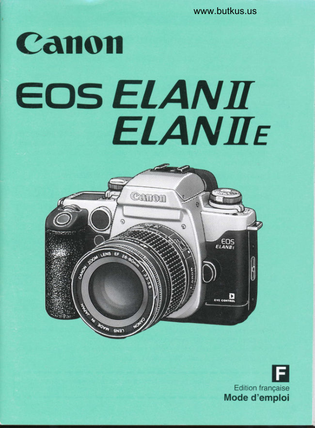 CANON EOS ELAN II Pt 01 manual cover