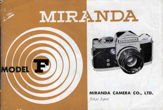 EARLY MIRANDA F WITH 1/1000 SHUTTER SPEED manual cover
