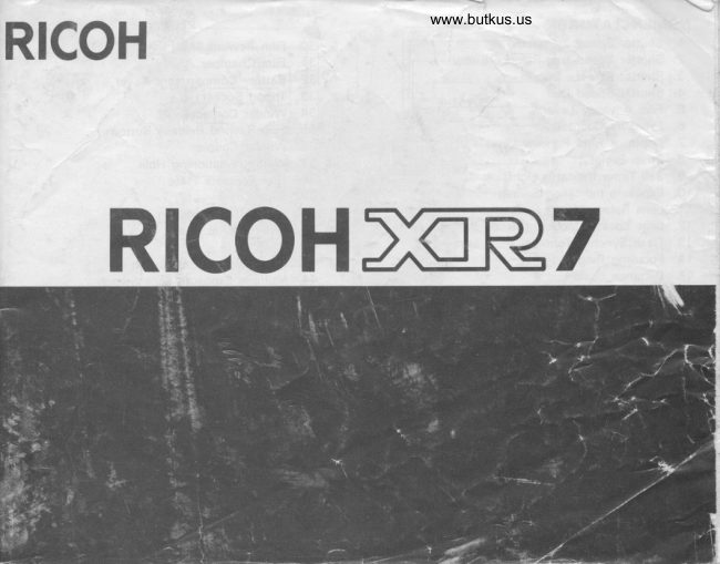 Ricoh XR7 manual cover
