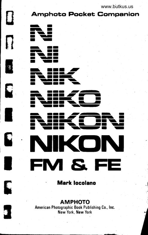 Nikon FM and FE Guide manual cover