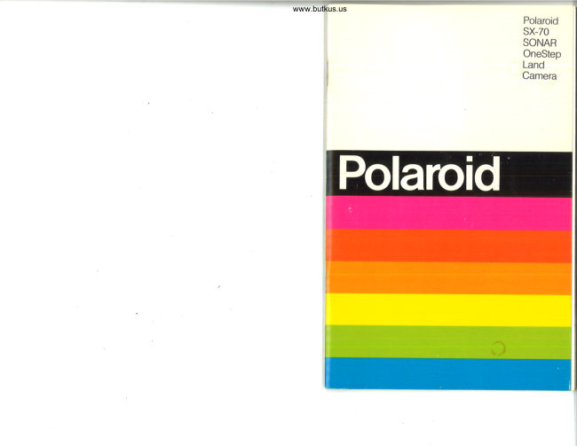 Polaroid SX-70 Sonar One Step Pt. 1 manual cover