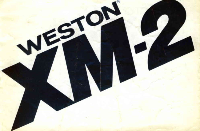 Weston XM-2 light meter manual cover