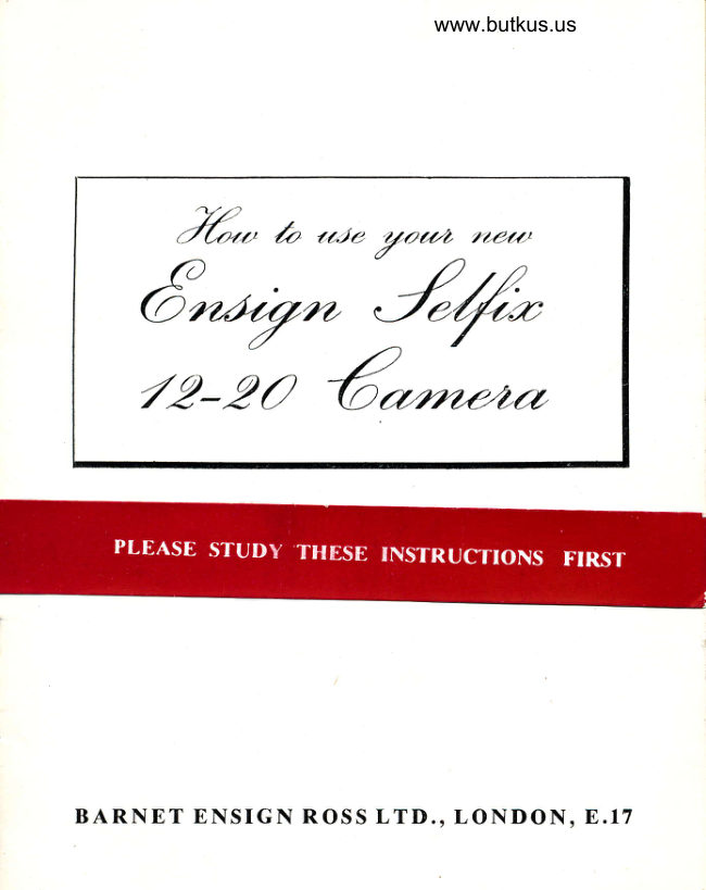 Ensign Selfix 12-20 manual cover