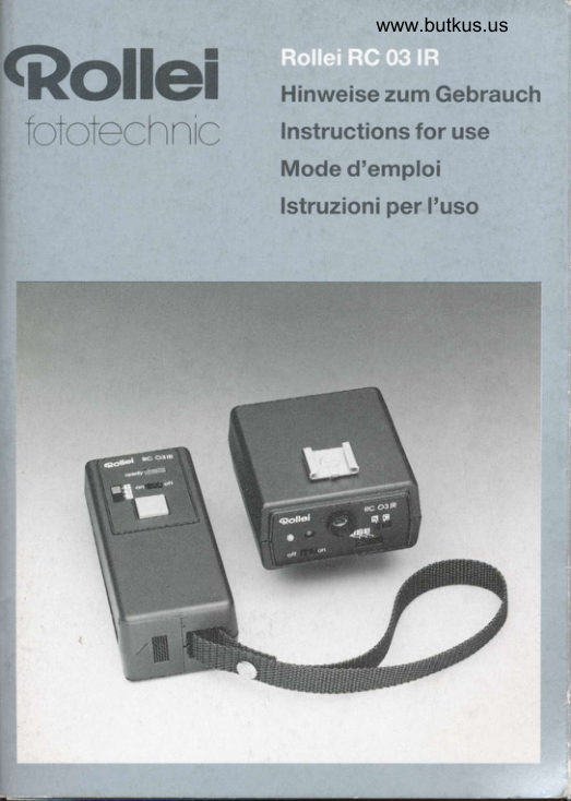 Rollei Rc 03 Ir manual cover